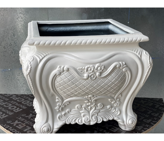 Grace GQ-102/A 520x480mm Interior Exterior Exotic Royal Design Garden GRP Planter 7 - White - Zoom Image 3