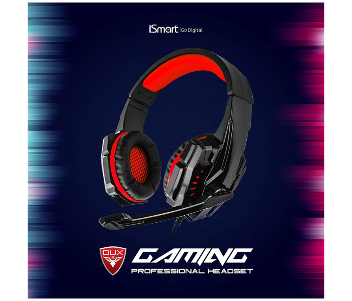 ISMART DUX3 Noise Cancellation Professional Gaming Headset with Mic - Black - Zoom Image 2