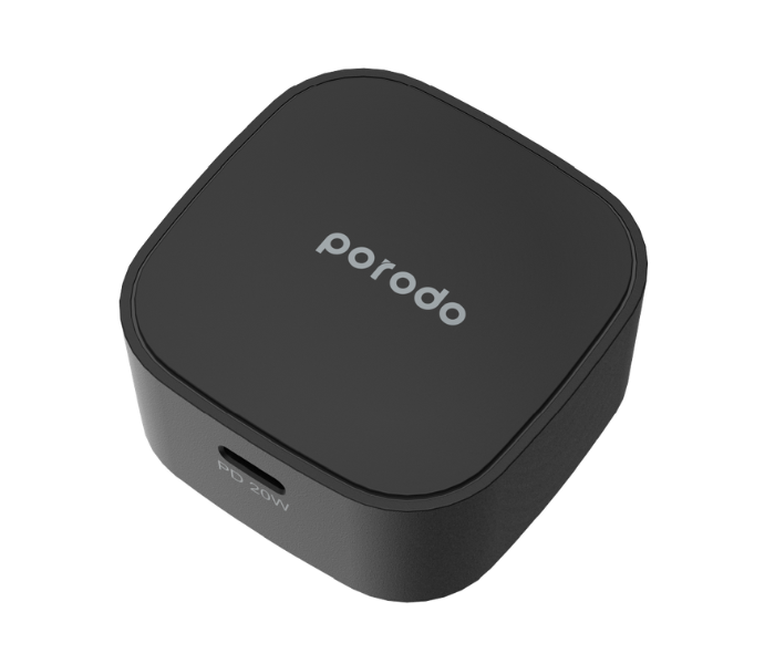 Porodo PD-FWCH004-BK 20W USB-C Super Compact Fast Wall Charger with Built-in Protective Mechanism - Black - Zoom Image 4