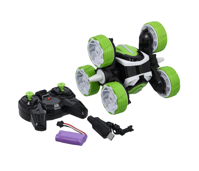 Merriboy MBRC2000 Remote Control Double Sided MKB Slide And Stunt Tri-Wheeler for Kids - Green and Black - Zoom Image 1