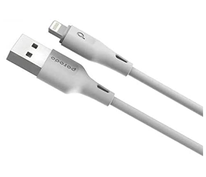 Porodo PD-U12LC-WH Durable PVC Lightning Cable with Fast Charge and Data Connector  - White - Zoom Image