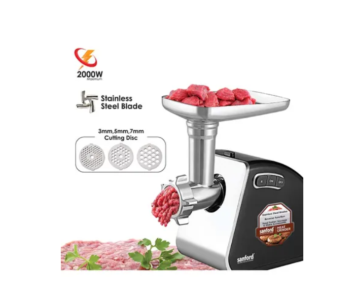 Sanford SF5859MG-C 2000 Watts Meat Grinder - Black and Silver - Zoom Image 1