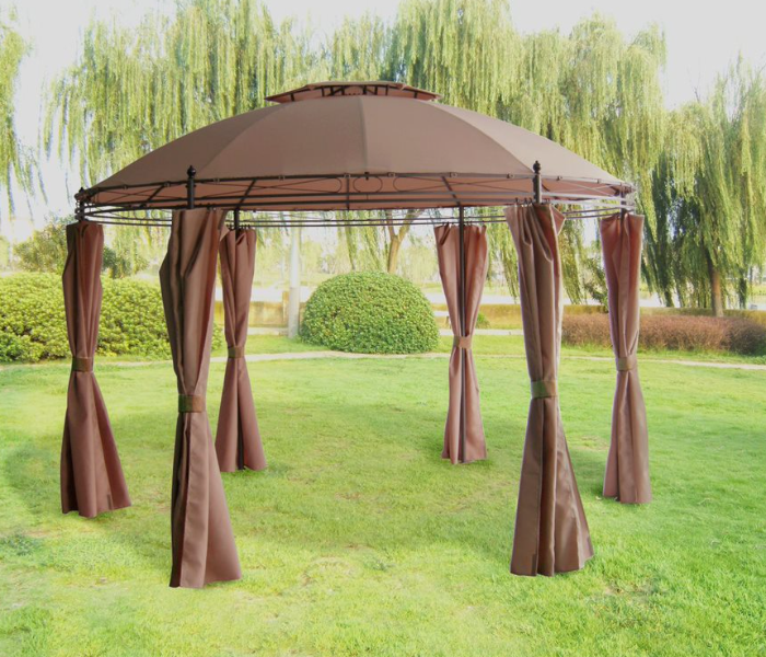 Portable DP-DU111 Foldable Double Roof Dome Gazebo -Brown - Zoom Image