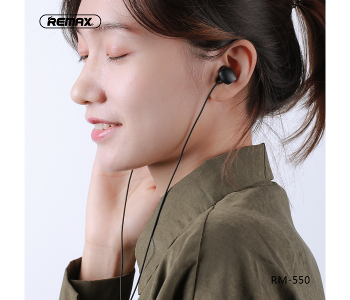 Remax RM-550 Clear Sound Quality Equalization Wired Music Earphone -Black - Zoom Image 2