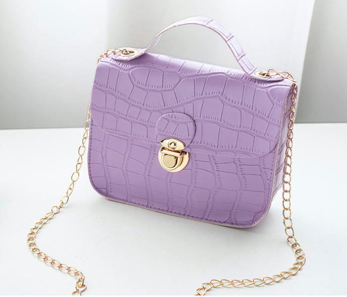 FN-Classic Crocodile Pattern Fashion Mini Shoulder Phone Bags with Chain Strap for Women - Purple - Zoom Image