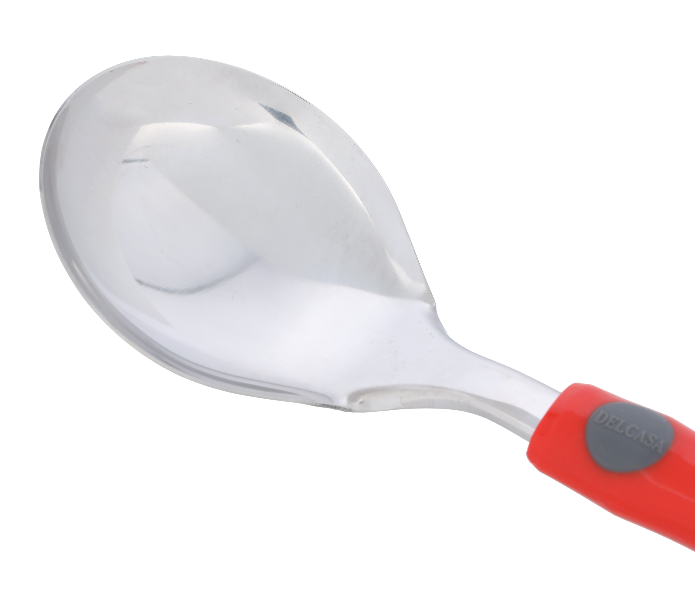 Delcasa DC1933 25X7.8 cm Stainless Steel Rice Spoon -Silver and Red - Zoom Image 2