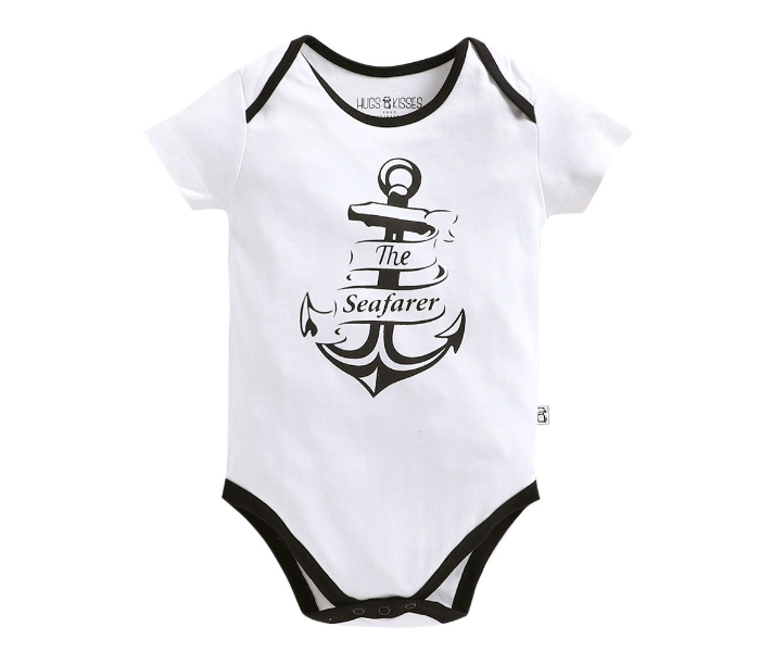 Hugs and Kisses SU19SSV29 0-3Month The Seafarer Newborn Onesies -White - Zoom Image 1