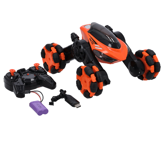 Merriboy MBRC1991 Remote Control MKB Stunt Toy Car with Light Mini Deformation for Kids - Orange and Black - Zoom Image 1