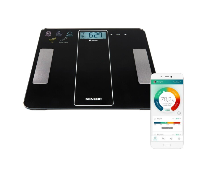 Sencor 41006026 SBS 8000Bk Personal Fitness Bluetooth Weight Scale -Black - Zoom Image 4