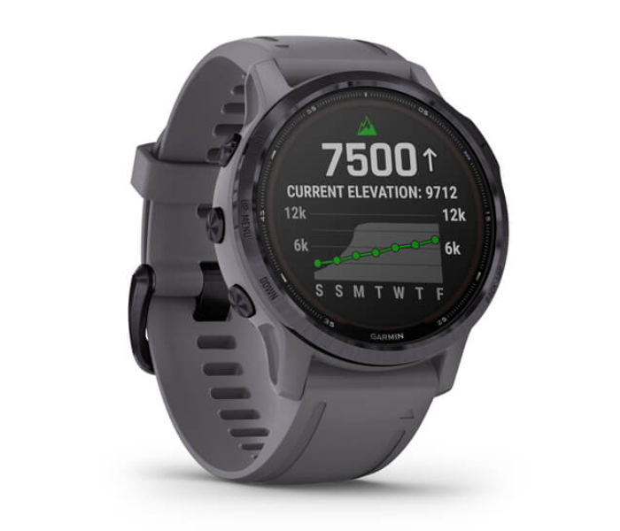 Garmin 010-02409-15 Fenix 6S Pro Solar Smartwatch with Amethyst Steel and Band - Shale Grey - Zoom Image 3