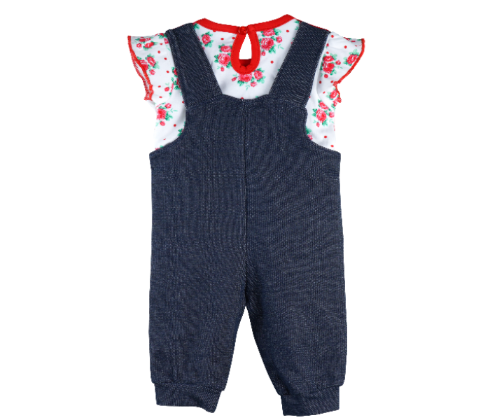 Popees Kimon Comfortable Dungaree with Tshirt for 2 Years Babies - Blue - Zoom Image 2