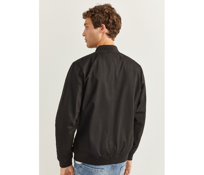 Springfield 283826501 Large Cotton Casual Jacket for Men - Black - Zoom Image 3