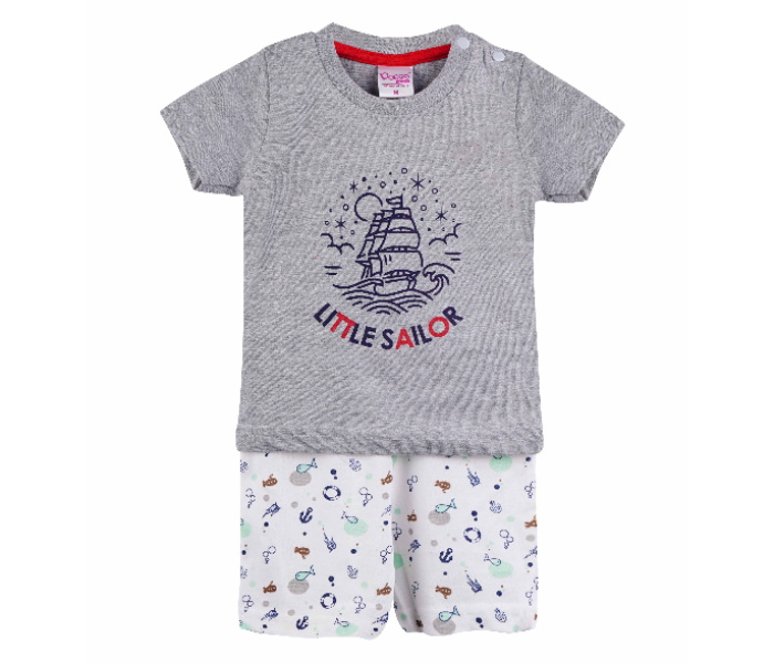 Popees Sailor Comfortable Tshirt with Shorts for 3 Years Babies - White - Zoom Image 1