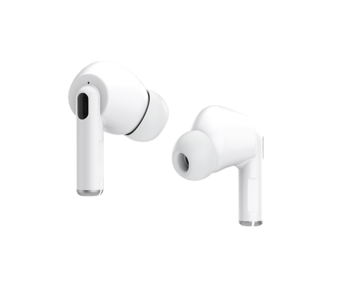 Porodo PD-STWLEP006-WH 24dB Active Noise Cancellation and Touch Controls Soundtec Wireless Earbuds with Wireless Charging - White - Zoom Image 4