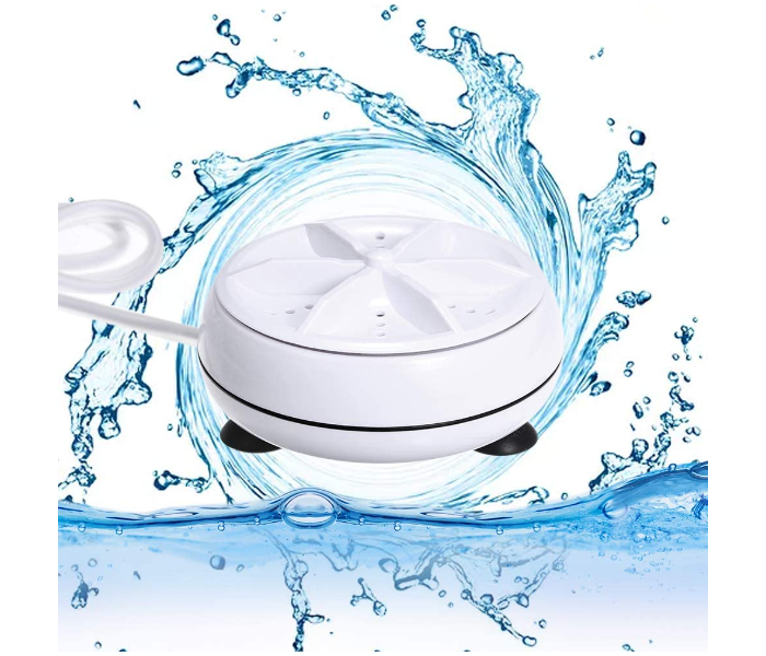 FN- 2 in 1 Ultrasonic Turbo Washing Machine Portable Washer and Rotary Mini Washing Machine - White - Zoom Image 8