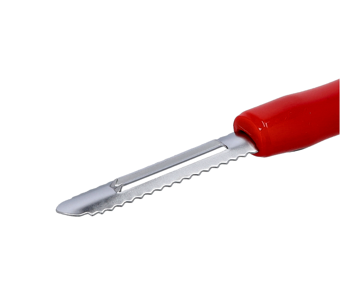 Delcasa DC1922 21x2.8 cm Stainless Steel Swivel Peeler -Silver and Red - Zoom Image 2