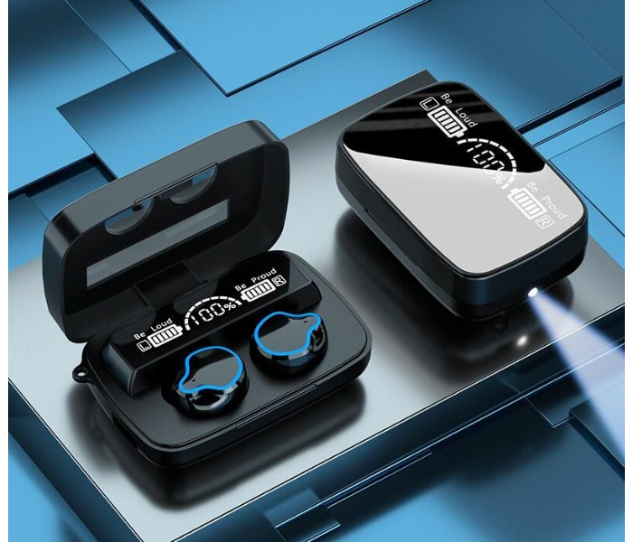 Stylish Waterproof True Wireless Bluetooth Earbuds - Black - Zoom Image 2