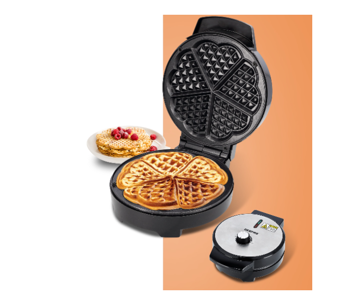 Geepas GWM36538 1000W Nonstick Waffle Maker -Black and Silver - Zoom Image