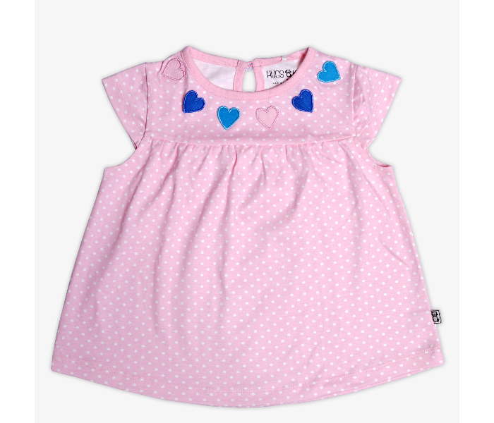 Hugs and Kisses SU19MGL01 9-12Month Hearty Revenge Baby Girl Frocks With Shorts-Pink - Zoom Image 1