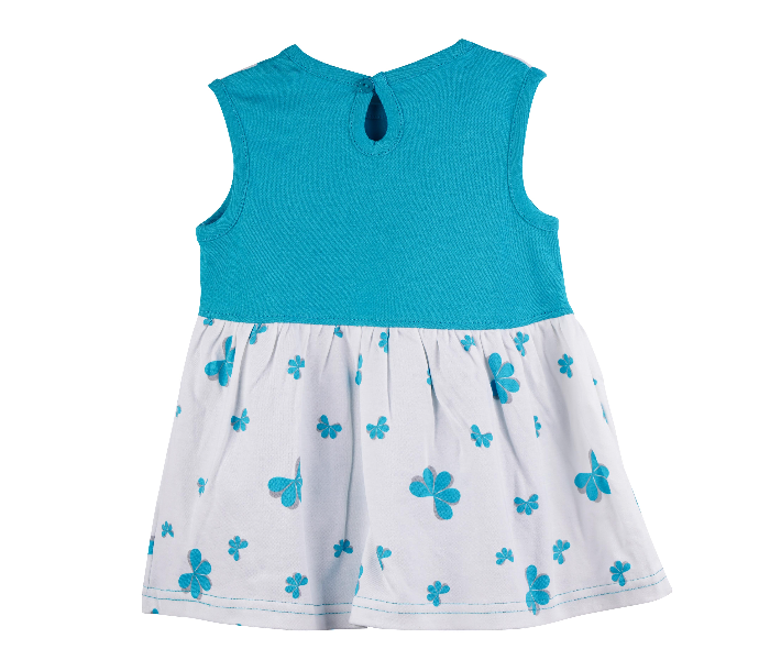 Popees Estelle Comfortable Half Sleeve Frock with Trouser for 3 Years Babies - White and Blue - Zoom Image 2