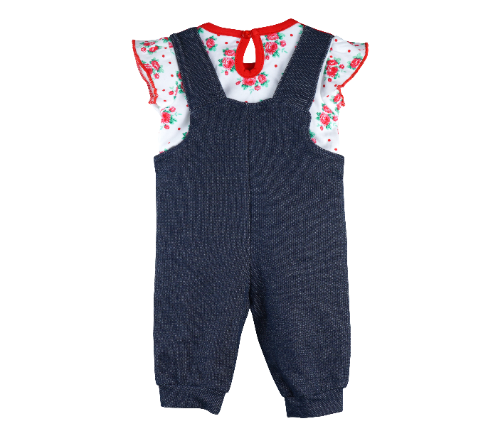 Popees Kimon Comfortable Dungaree with Tshirt for 1 Year Babies - Blue - Zoom Image 2