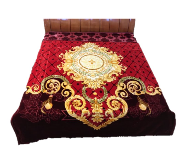 Stargold  SG-BLC3014 14Lbs 1Ply Double Bed Embossed Super Soft Blanket - Red and Brown - Zoom Image