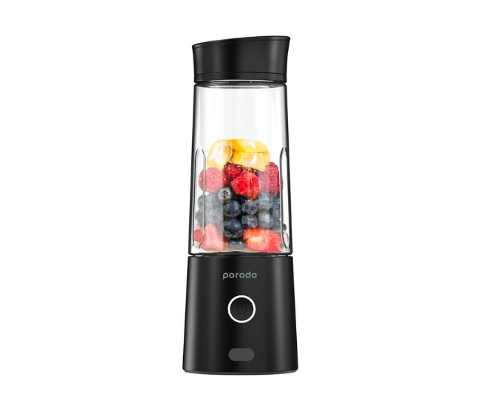 Porodo PD-PJW6B-BK 126Watts 6 Stainless Steel Blade Portable Electric USB Rechargeable Juice Blender - Black - Zoom Image 1