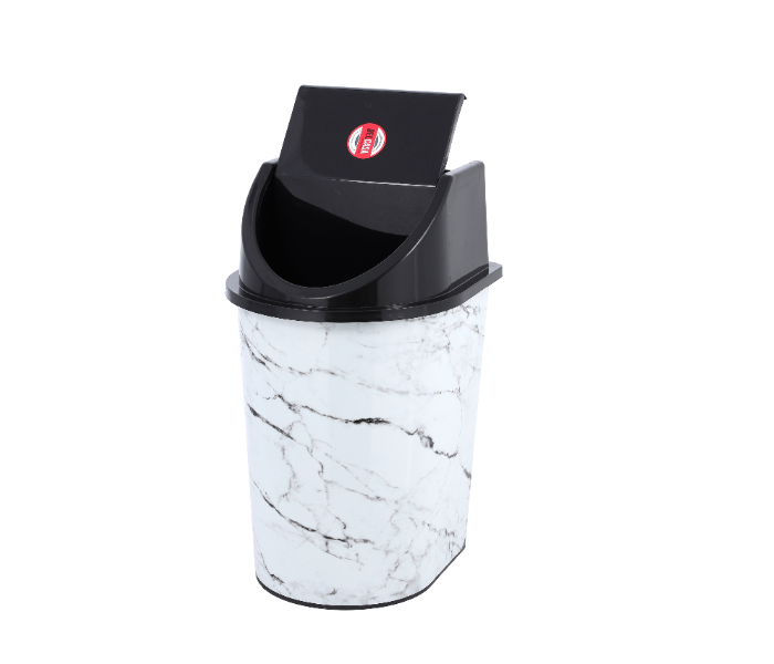 Delcasa DC1972 13Liter Lightweight Plastic Dustbin -Black and White - Zoom Image 4