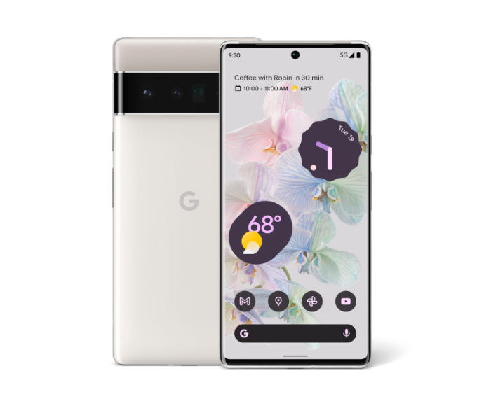 Google Pixel 6 Pro 12GB RAM 256GB with Google Tensor 5G Smartphone - Cloudy White - Zoom Image 1