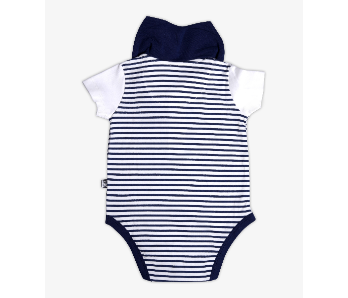 Hugs and Kisses SU19SSV04 0-3 Month Born Voyager Onesies for New Born -Blue and White - Zoom Image 2