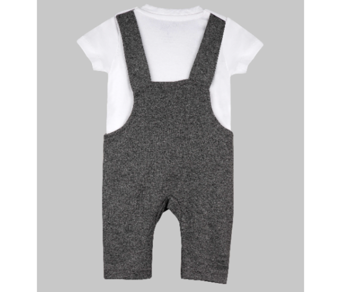 Popees Pepson Comfortable Dungaree with Tshirt for 1 Year Babies - Grey - Zoom Image 3