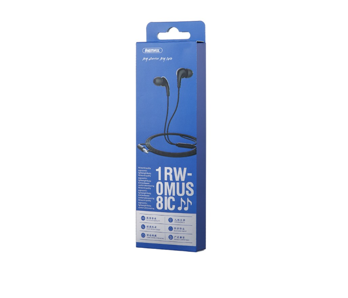 Remax RW-108 Music and Call Wired Earphone -Black - Zoom Image 2