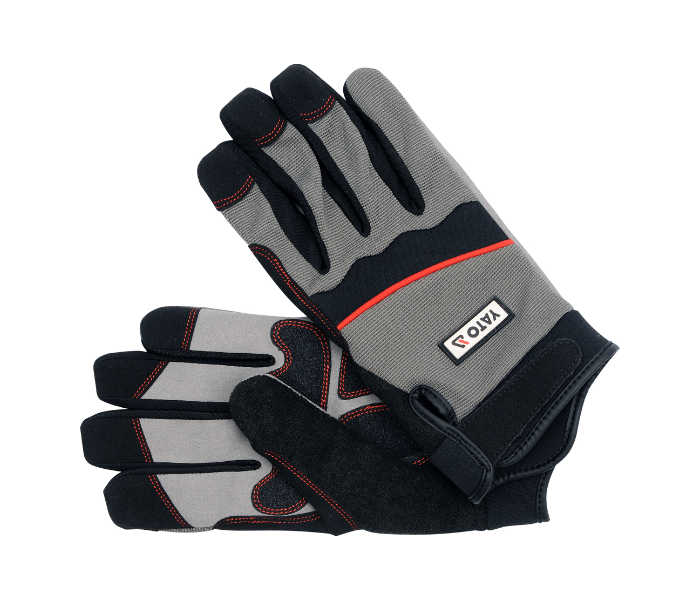 Yato YT-7466 Size Large Spandex Working Gloves - Black and Grey - Zoom Image