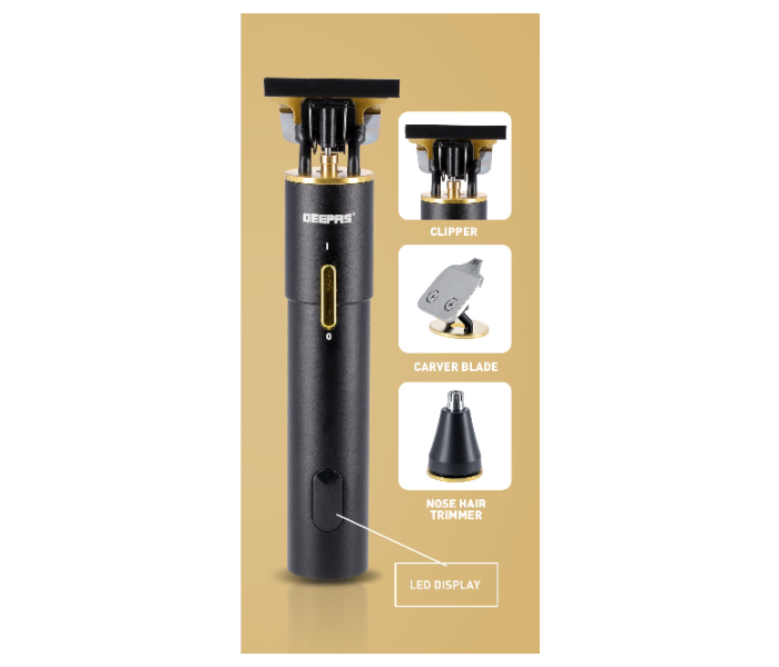 Geepas GTR56045 1300 mAh 3 in 1 Grooming Kit -Black and Gold - Zoom Image