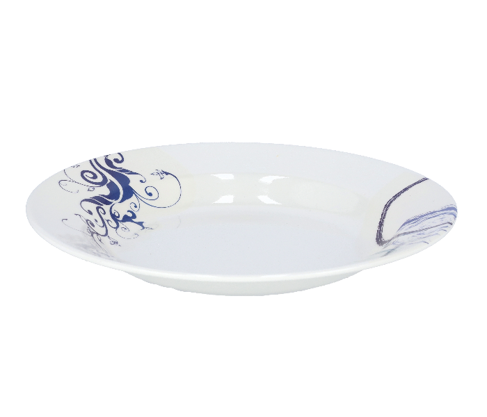 Delcasa DC1864 10 Inch Durable and Heat Resistant Melamine Soup Plate - White and Blue - Zoom Image 1