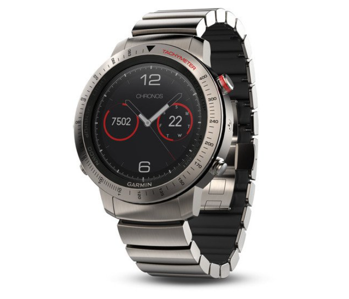 Garmin 010-01957-02 Fenix Chronos Smartwatch with Brushed Stainless Steel Band - Silver - Zoom Image 2