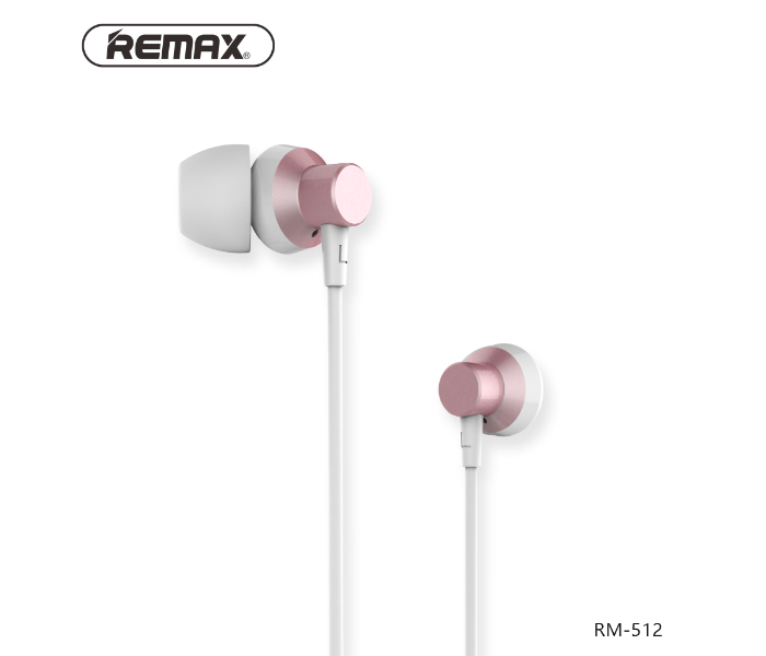 Remax RM-512 Metal Wired Music Headset -Pink - Zoom Image 1