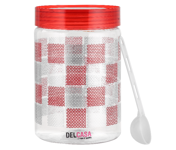 Delcasa DC2183 2100ml Lightweight Plastic Canister - Red - Zoom Image 1