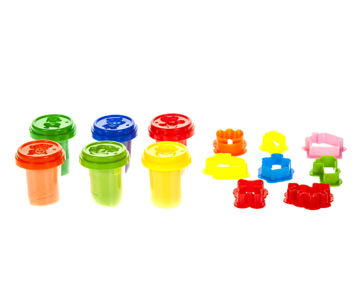 Crea Dough 216DC-17 Tube In Display 6 Cans, 6 Different Colors And Moulds Tube Set For Kids  - Zoom Image 2