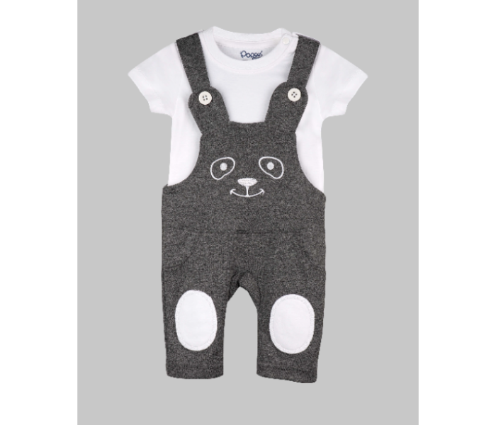 Popees Pepson Comfortable Dungaree with Tshirt for 2 Years Babies - Grey - Zoom Image 1