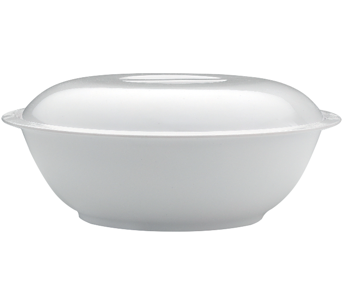 Delcasa DC2337 8 Inch Melamine Bowl with Lid - White - Zoom Image 1