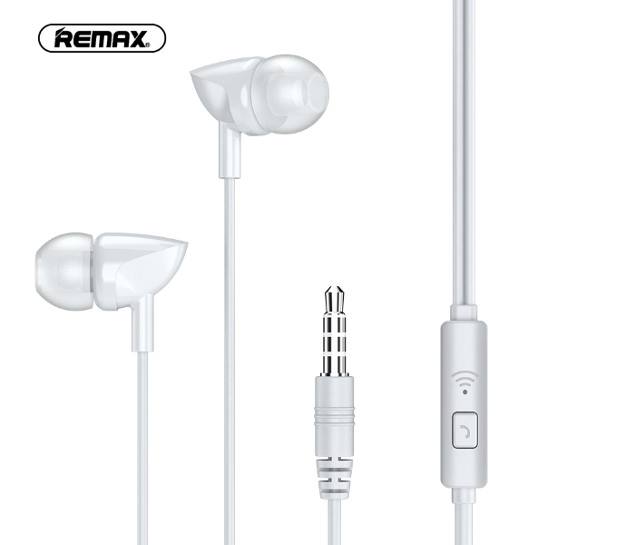 Remax RW-106 Wired Earphone For Calls and Music -White - Zoom Image 1