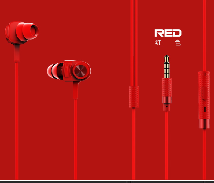 Remax RM-900F Noise Isolation Stereo Earphone -Red - Zoom Image 4