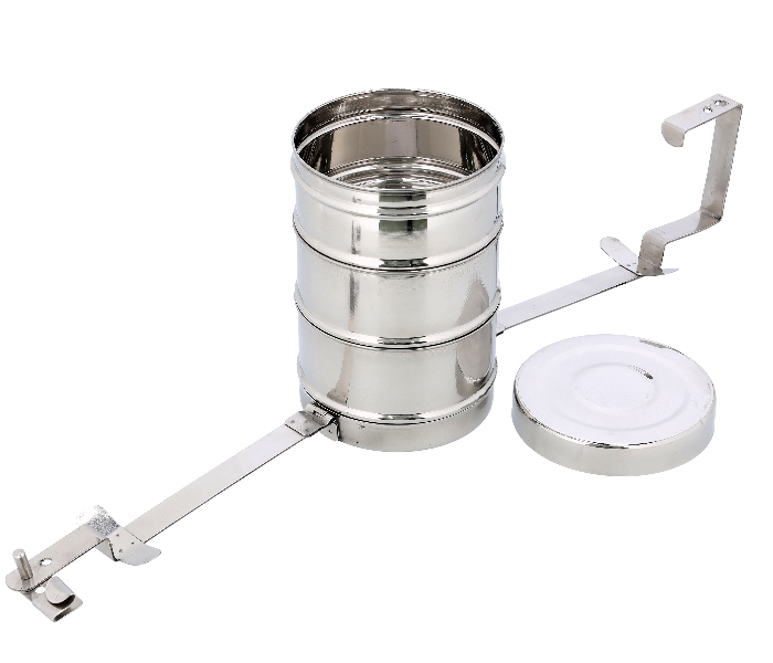 Delcasa DC1986 3Layer Stainless Steel Bombay Tiffin  With Removable Inner Plate -Silver - Zoom Image 2