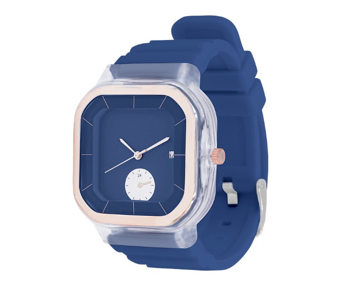 Pearl 6254 Fashionable Solid Square Watch for Women - Blue - Zoom Image