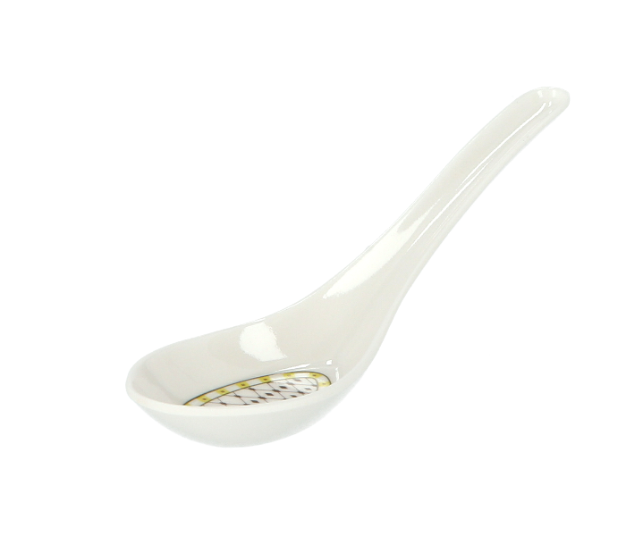 Delcasa DC1793 Melamine Durable and Lightweight Soup Spoon - White - Zoom Image 1