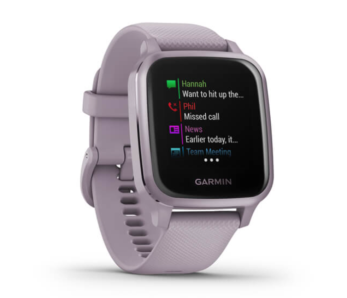 Garmin 010-02427-12 Venu Sq GPS Smartwatch with Metallic Orchid Aluminium Bezel Case and Silicone Band - Orchid - Zoom Image 3