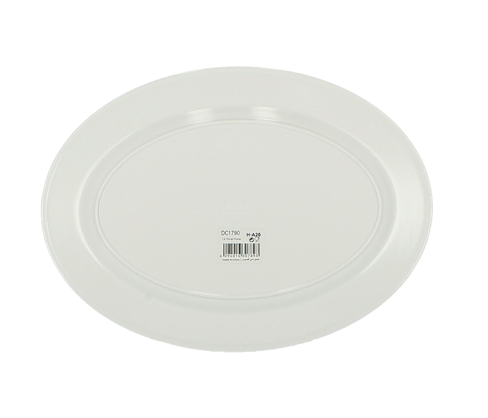 Delcasa DC1790 14 Inch Melamine Durable and Lightweight Floral Design Oval Plate - White - Zoom Image 3