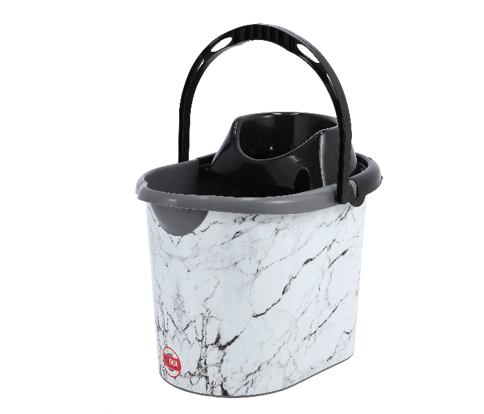 Delcasa DC1971 14Liter Mop Bucket and Squeezer -Black and White - Zoom Image 1