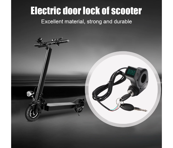 Electric Scooter Ignition Digital Voltage Display Switch Thumb Throttle Voltmeter with Key Lock - Black - Zoom Image 3